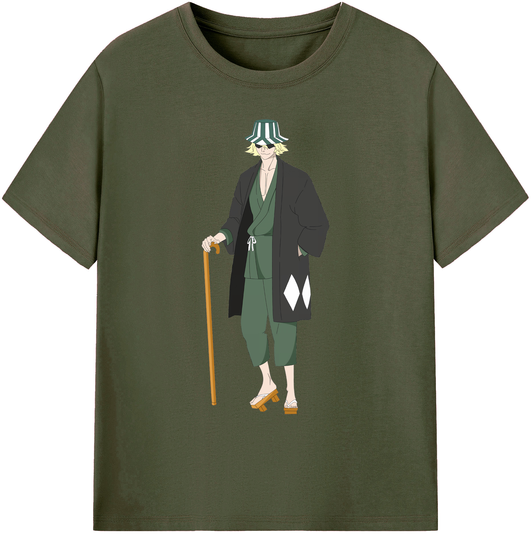 （画像用） "ブリーチ 浦原 喜助（うらはら きすけ） BLEACH Urahara Kisuke " 綿100％ メンズ半袖Tシャツ｜肌触りやわらか＆通気性